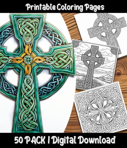 celtic cross coloring pages by happy colorist