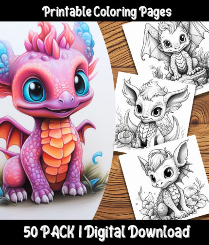 Baby dragon coloring pages by Happy Colorist