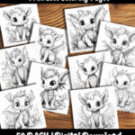 Baby dragon coloring pages by Happy Colorist