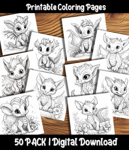 Baby dragon coloring pages by Happy Colorist