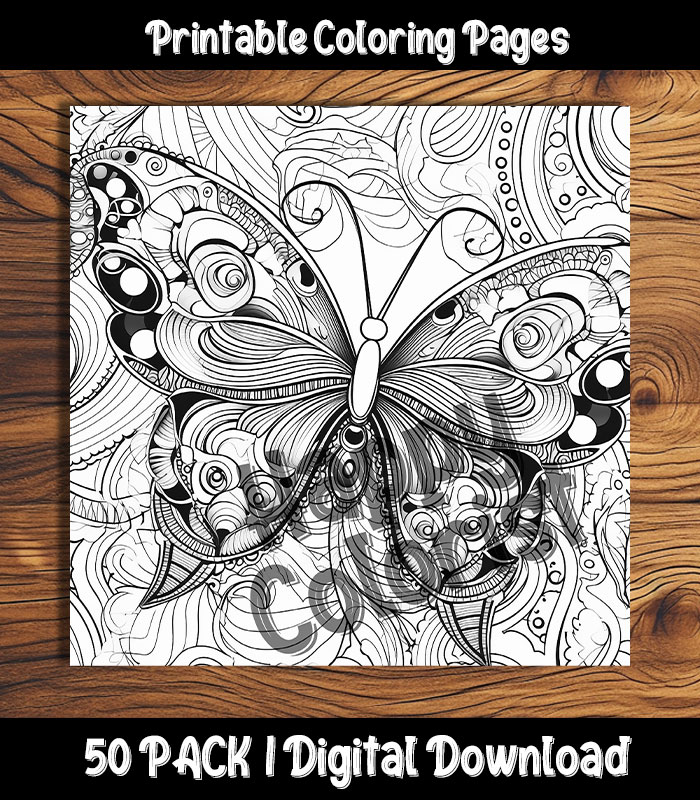 butterfly coloring pages by happy colorist