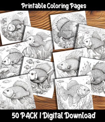 fish coloring pages by happy colorist