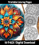 mandala coloring pages by happy colorist