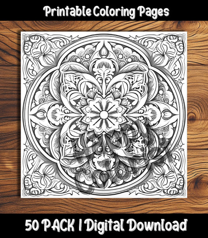 mandala coloring pages by happy colorist