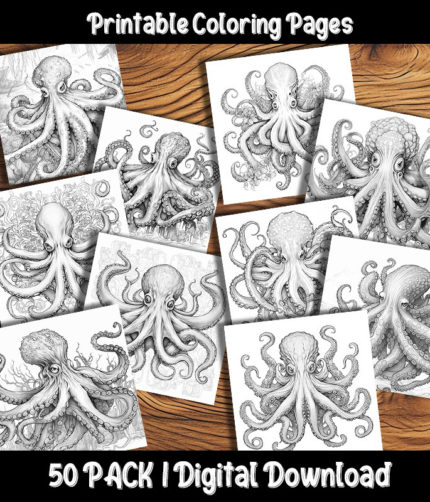 octopus coloring pages by Happy Colorist