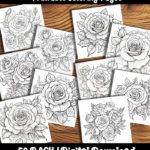 roses coloring pages by Happy Colorist