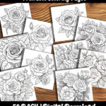 roses coloring pages by Happy Colorist