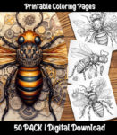 steampunk bee coloring pages