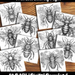 steampunk bee coloring pages