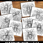 steampunk bee coloring pages