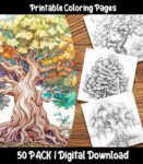 tree coloring pages by happy colorist