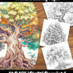 tree coloring pages by happy colorist