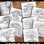 tree coloring pages by happy colorist