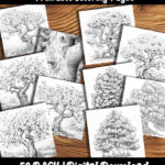 tree coloring pages by happy colorist