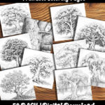 tree coloring pages by happy colorist