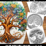 tree of life coloring pages by happy colorist