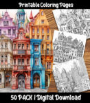 architecture coloring pages by happy colorist