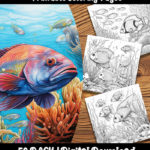 schools of fish coloring pages by happy colorist