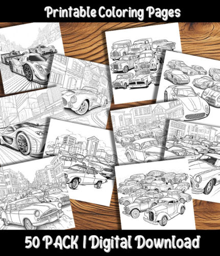 cars coloring pages by happy colorist