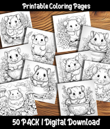 hamsters coloring pages by happy colorist