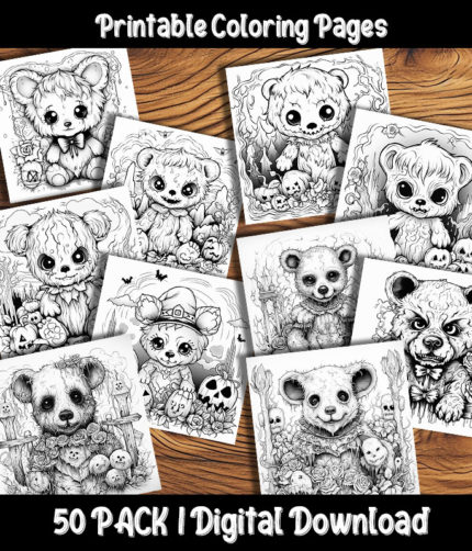Scary Teddy Bear Coloring Pages by Happy Colorist