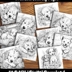 puppy coloring pages by happy colorist