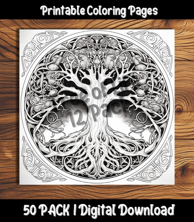 tree of life coloring pages by happy colorist