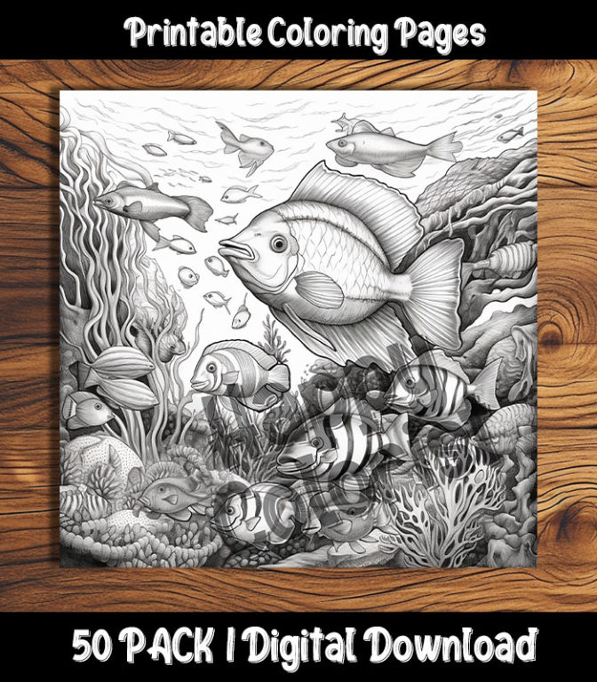 schools of fish coloring pages by happy colorist