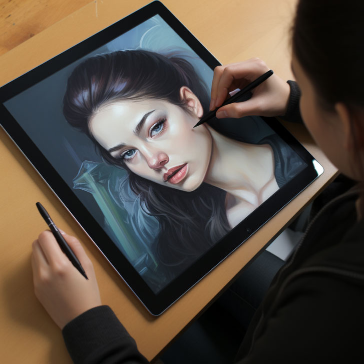 person doing digital coloring