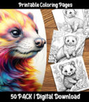 ferret coloring pages by happy colorist