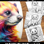 ferret coloring pages by happy colorist