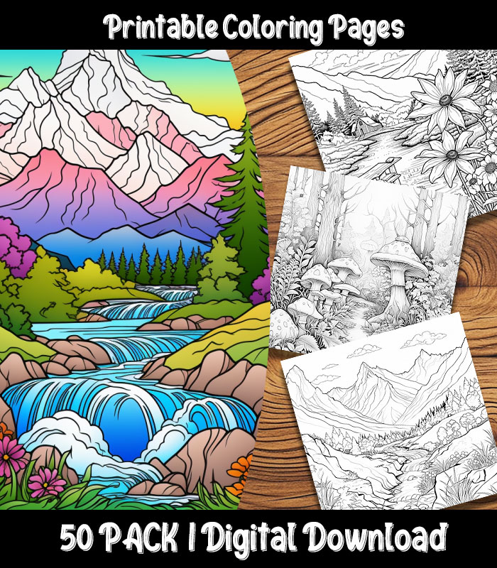 Animal Coloring Nature Coloring Page Adult Coloring Page Printable Coloring  Colouring Pages Animal Art Forest Art Coloring Set 