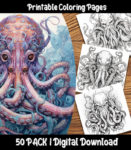 octopus overlord coloring pages that are cthulu inspired by happy colorist