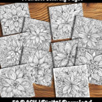 stylized flower coloring pages by happy colorist