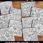 stylized flower coloring pages by happy colorist