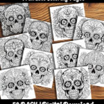 sugar skull coloring pages by happy colorist
