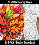 fall leaves coloring pages by happy colorist