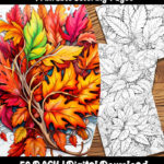 fall leaves coloring pages by happy colorist