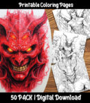 demon coloring pages by happy colorist