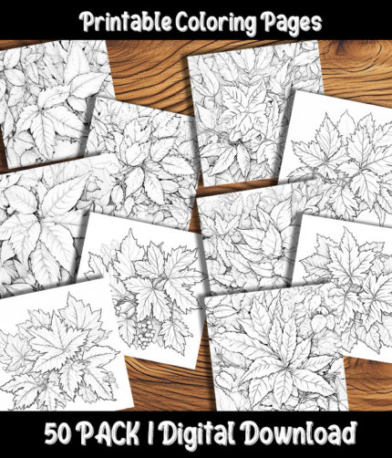 fall leaves coloring pages by happy colorist
