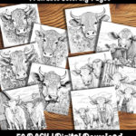cow coloring pages by happy colorist