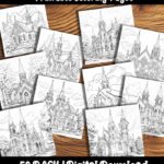 church coloring pages by happy colorist