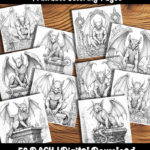 gargoyle coloring pages by happy colorist