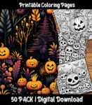 halloween pumpkin pattern coloring pages by happy colorist