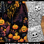 halloween pumpkin pattern coloring pages by happy colorist