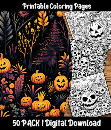 halloween pumpkin pattern coloring pages by happy colorist