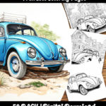 Volkswagen bug coloring pages by happy colorist