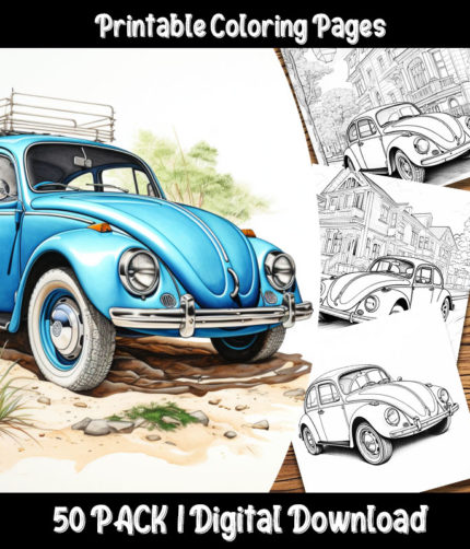 Volkswagen bug coloring pages by happy colorist