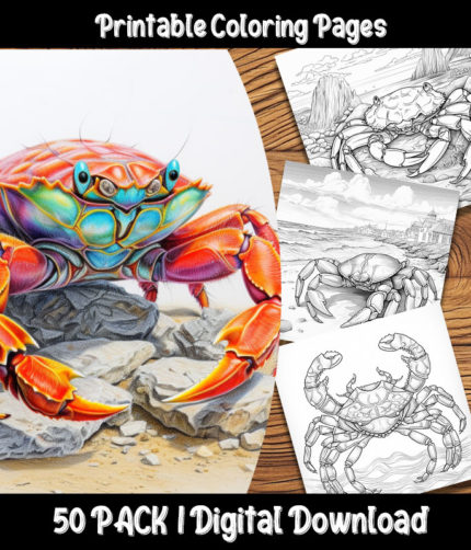 crab coloring pages by happy colorist