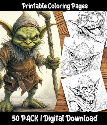 goblin coloring pages by happy colorist